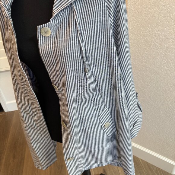 JNY Striped Linen Hoodie - Picture 5 of 9